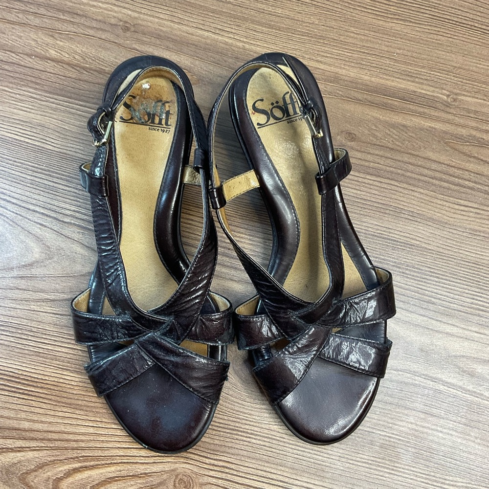 Sofft Women's Brown Leather Sandals size 7.5